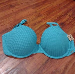 Swim bikini top only, Victoria Secret, Small DD, teal